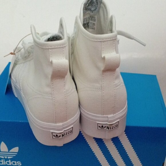 Adidas Women's White Platform Nizza Mid High-Top Sneakers US Size 9 - Picture 7 of 13